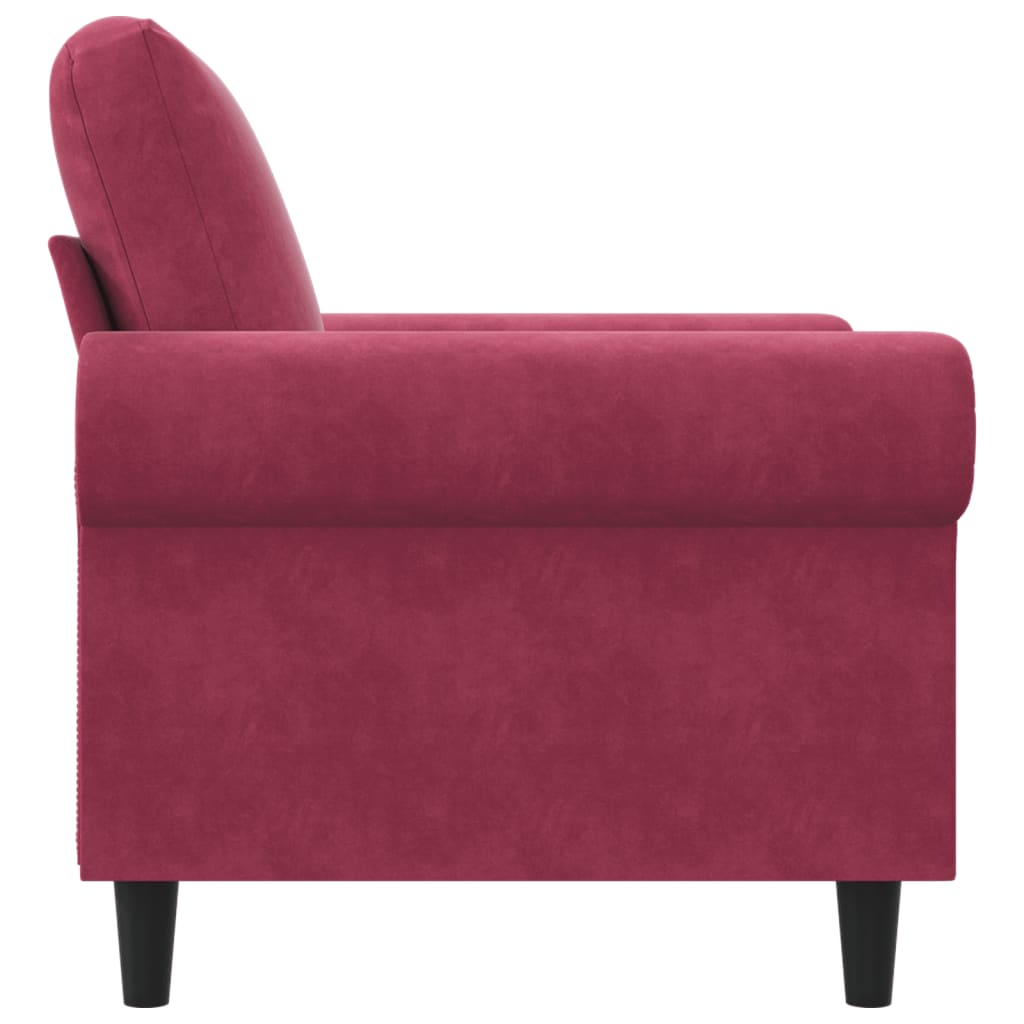 Fauteuil 60 cm fluweel wijnrood