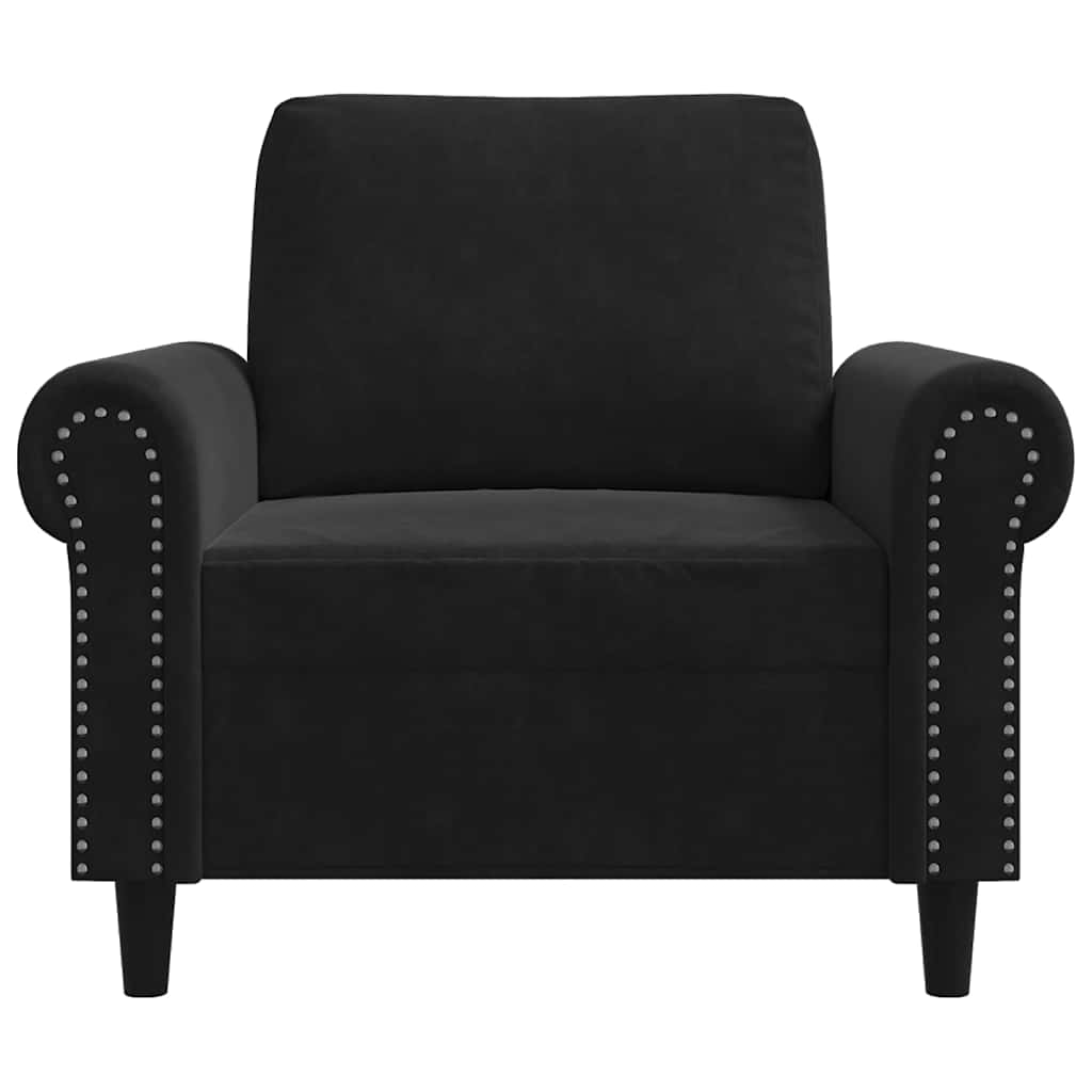 Fauteuil 60 cm fluweel zwart