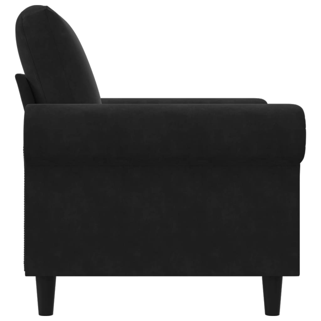 Fauteuil 60 cm fluweel zwart