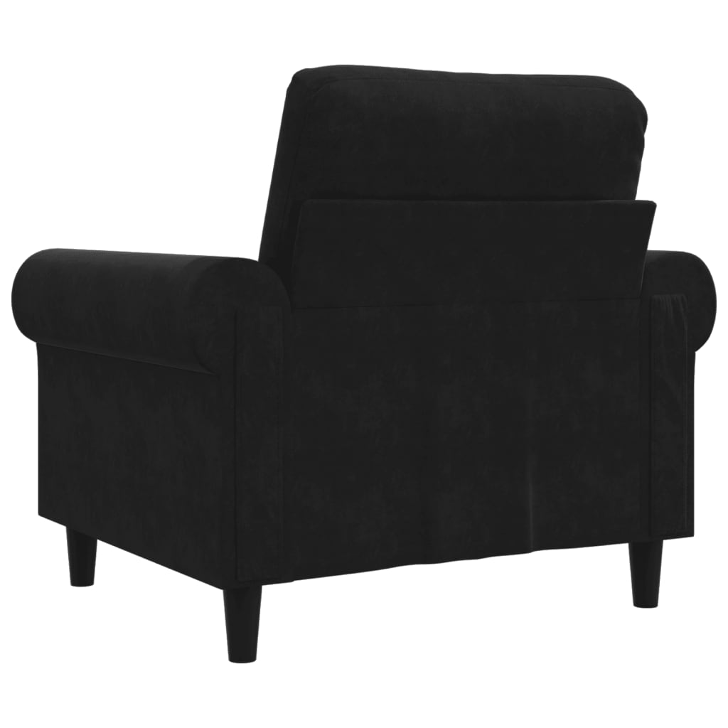 Fauteuil 60 cm fluweel zwart