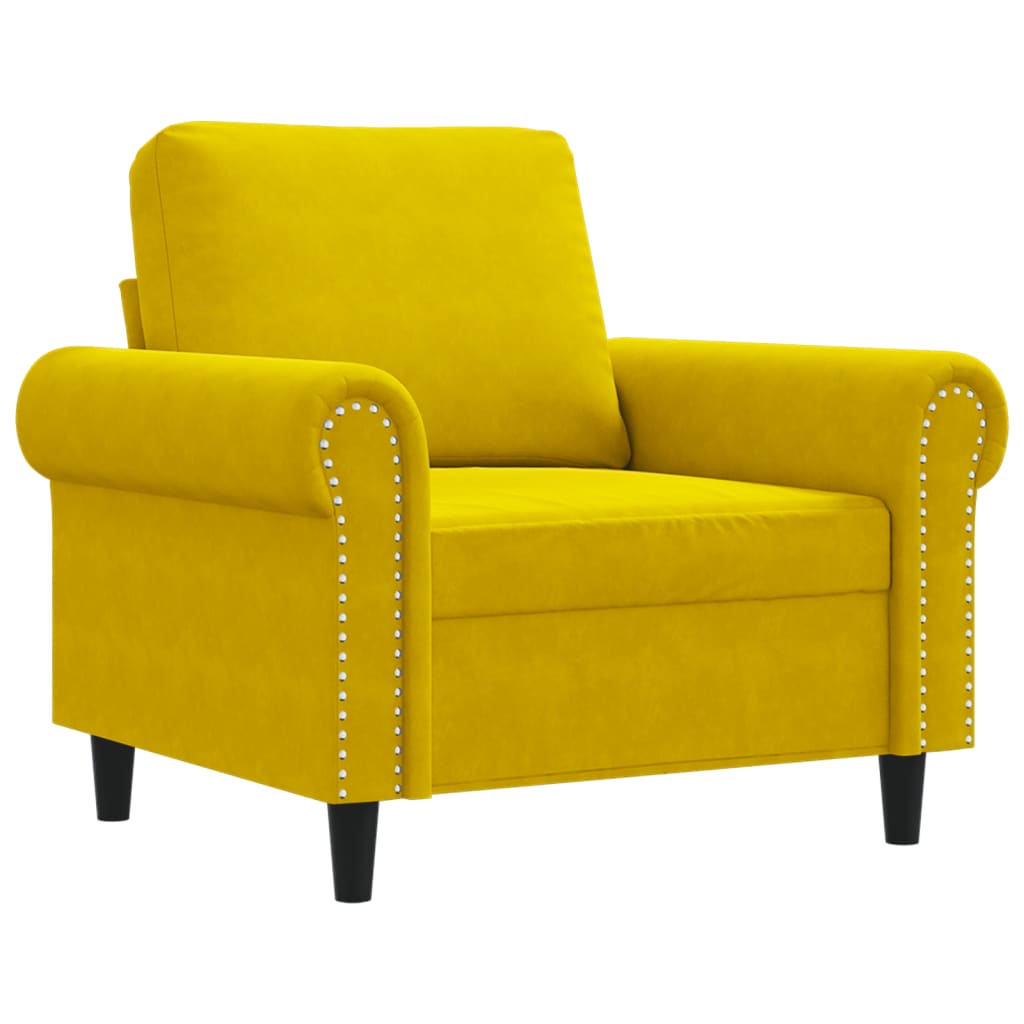 Fauteuil 60 cm fluweel geel