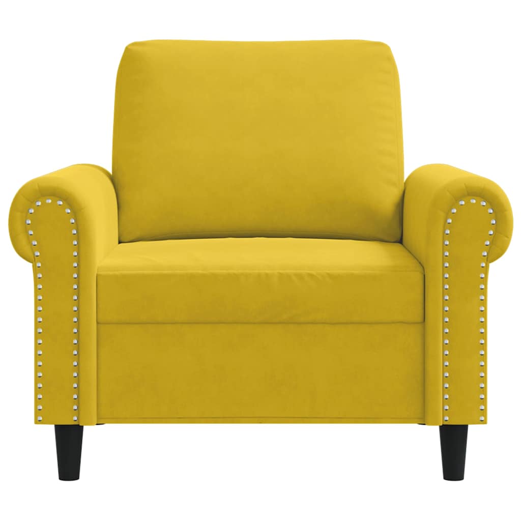 Fauteuil 60 cm fluweel geel