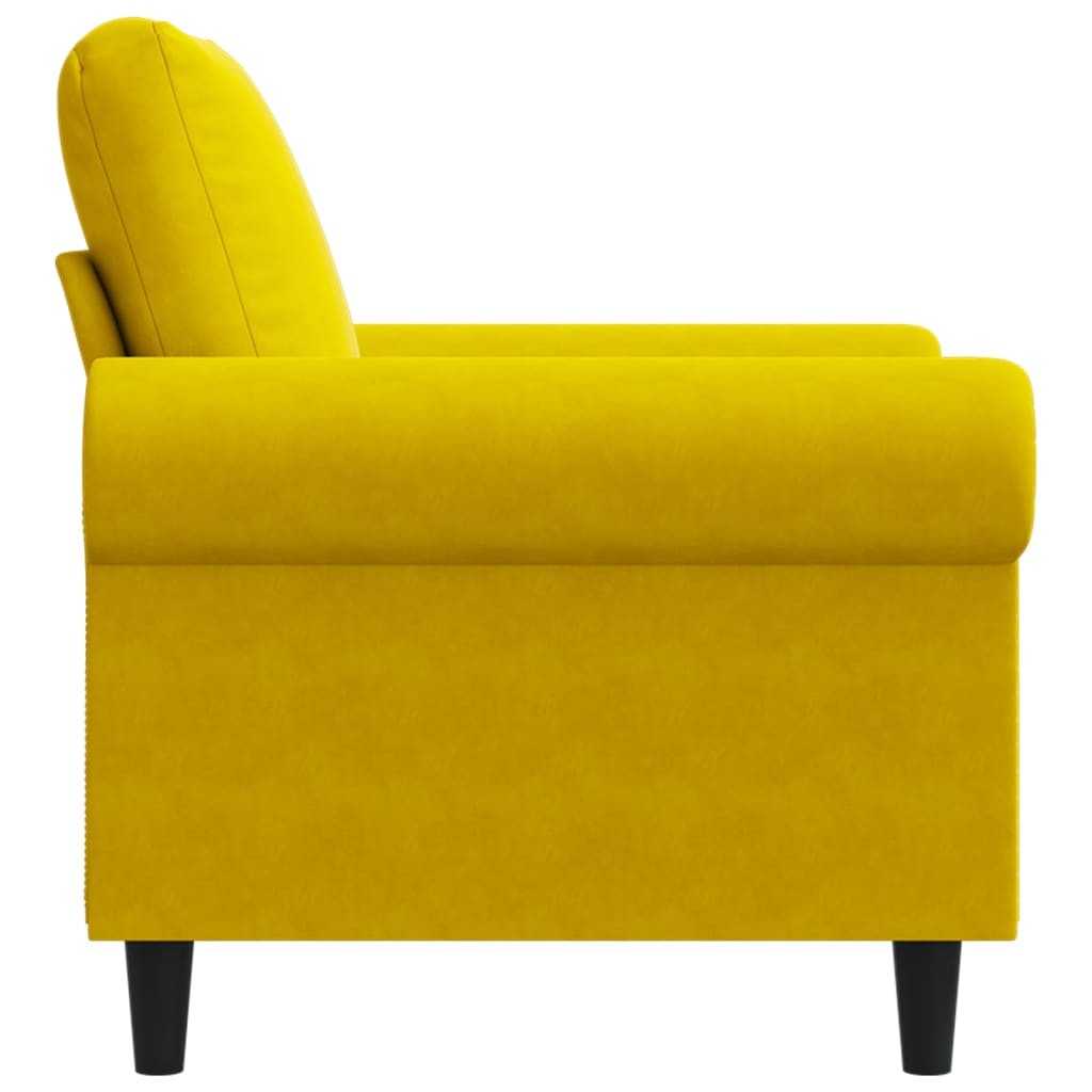 Fauteuil 60 cm fluweel geel