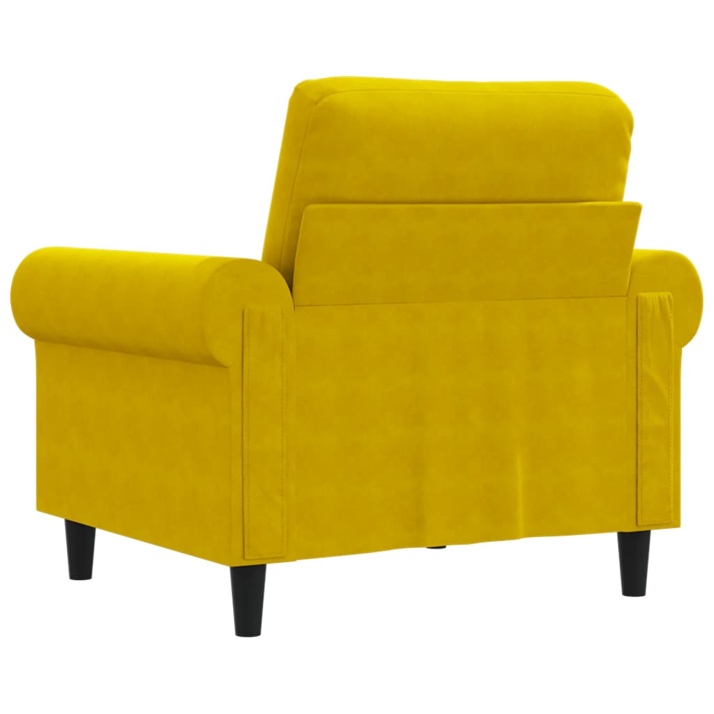 Fauteuil 60 cm fluweel geel
