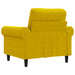 Fauteuil 60 cm fluweel geel