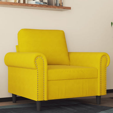 Fauteuil 60 cm fluweel geel