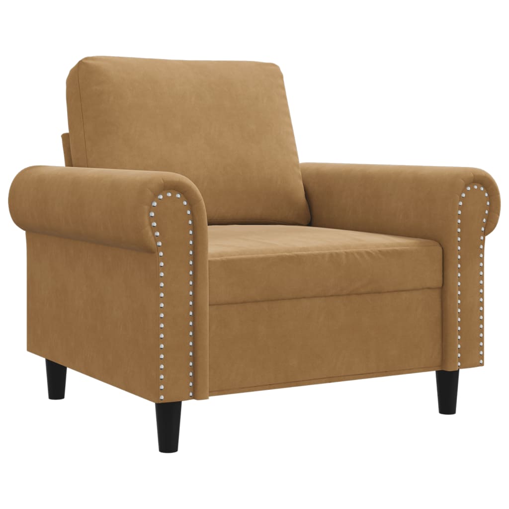 Fauteuil 60 cm fluweel bruin