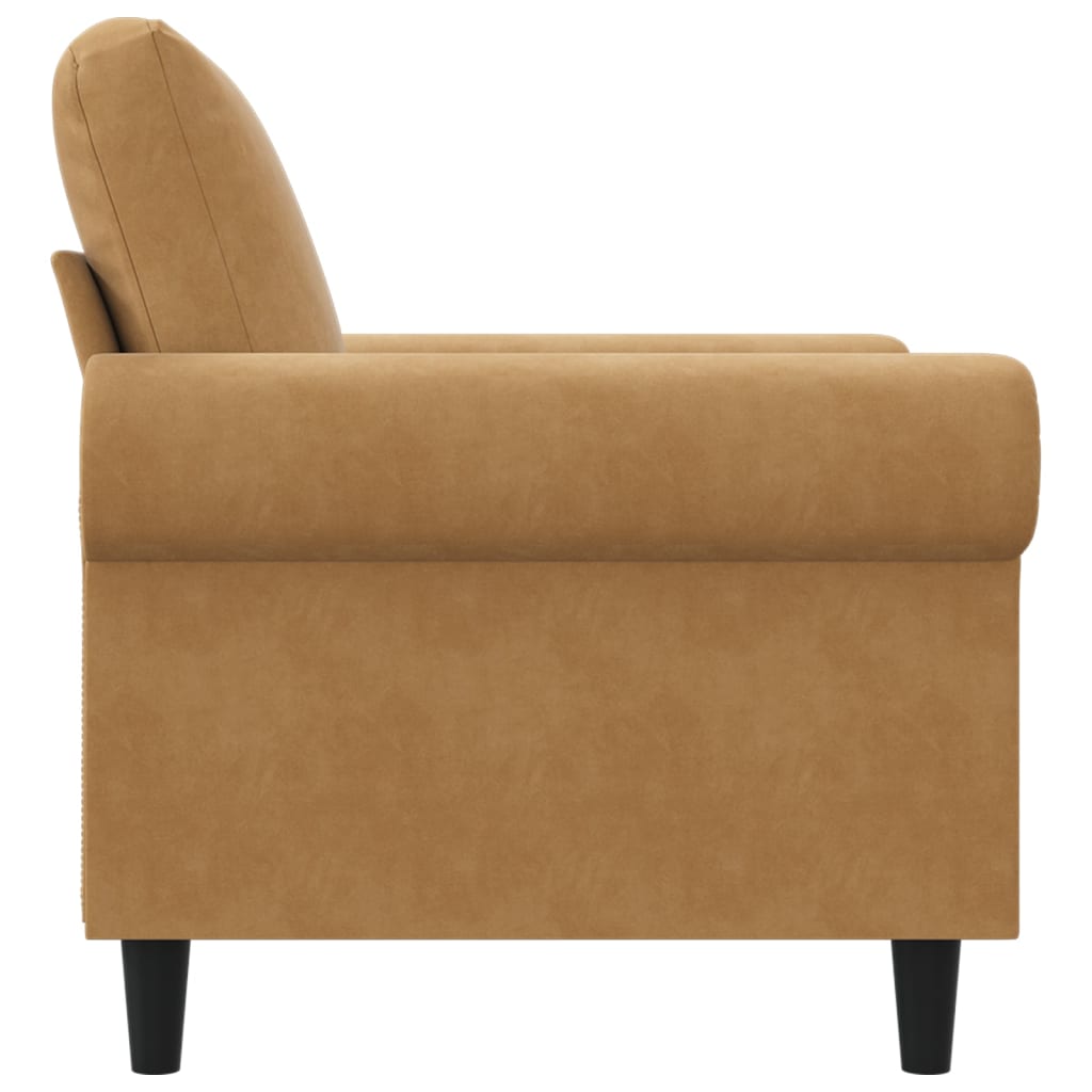 Fauteuil 60 cm fluweel bruin