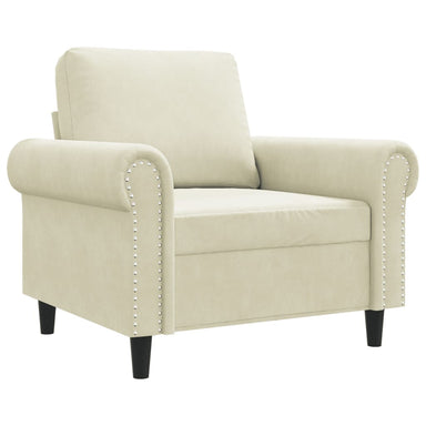 Fauteuil 60 cm fluweel crèmekleurig