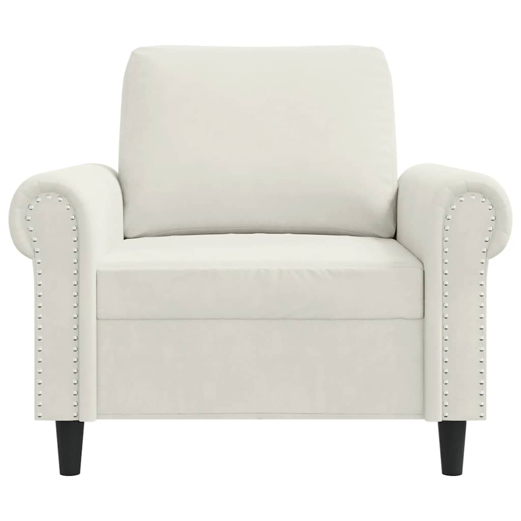 Fauteuil 60 cm fluweel crèmekleurig