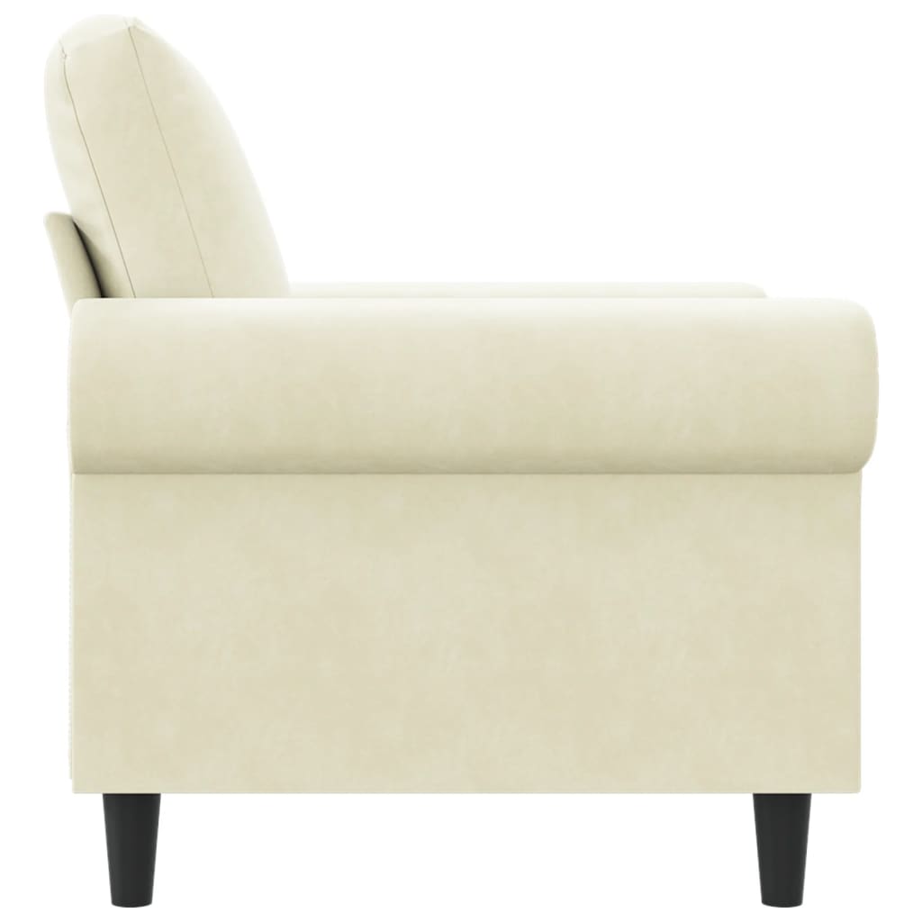 Fauteuil 60 cm fluweel crèmekleurig