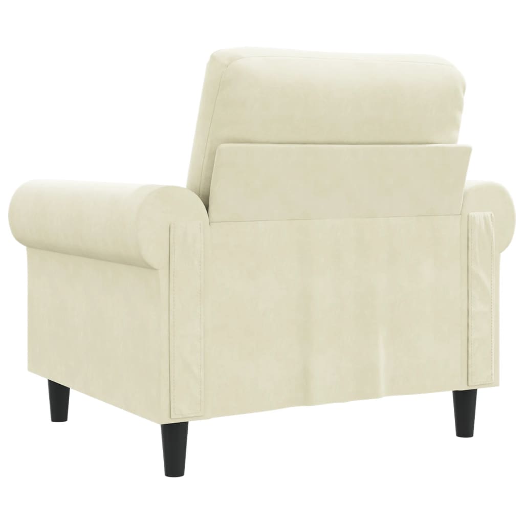 Fauteuil 60 cm fluweel crèmekleurig