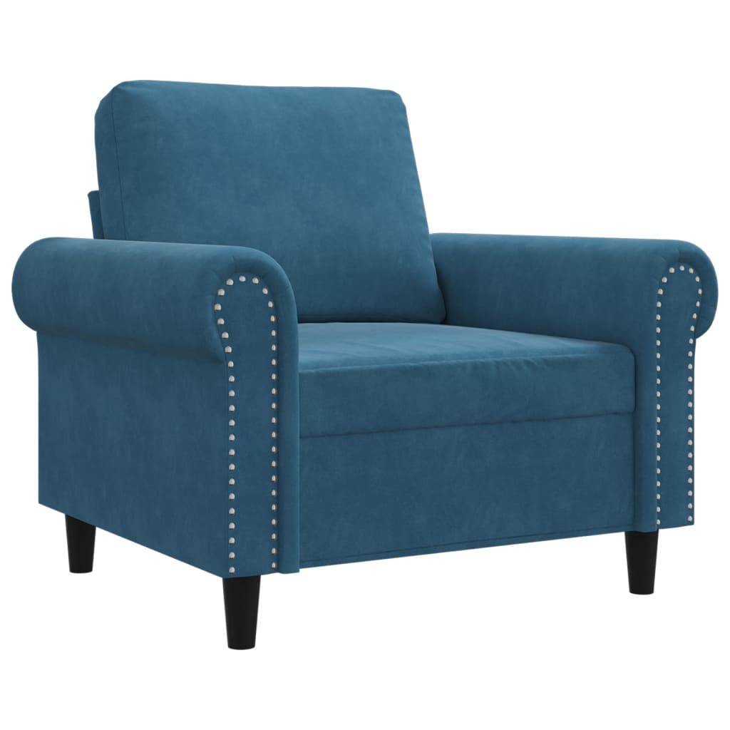 Fauteuil 60 cm fluweel blauw