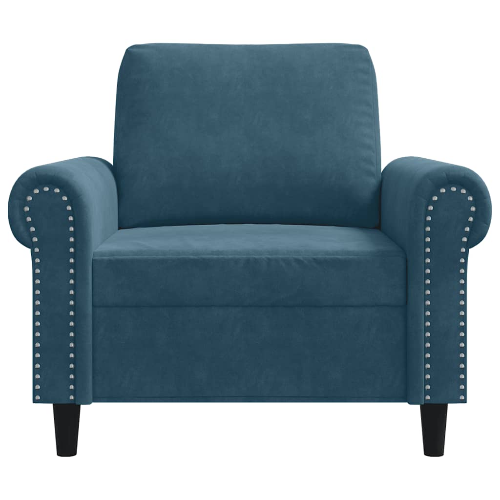 Fauteuil 60 cm fluweel blauw
