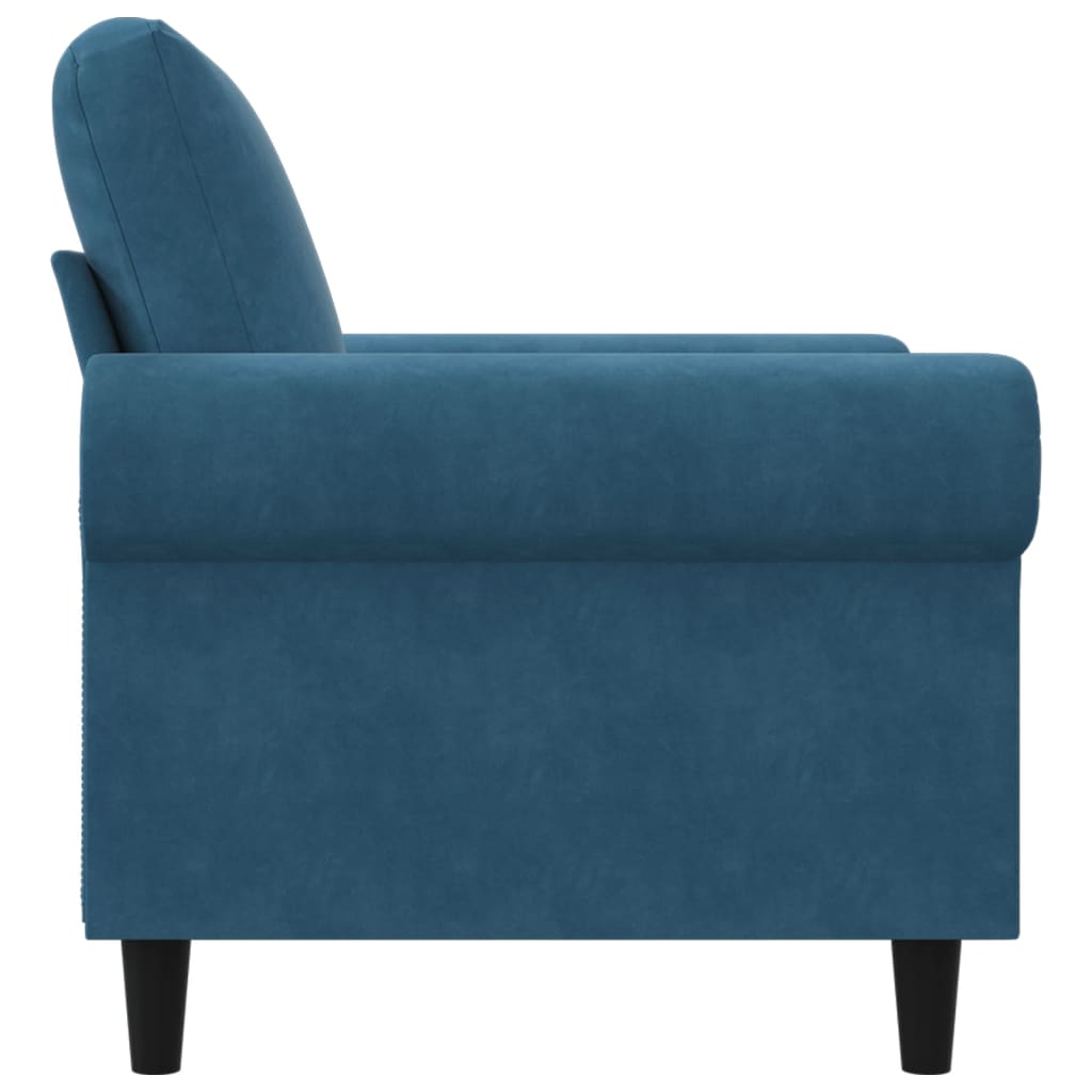 Fauteuil 60 cm fluweel blauw