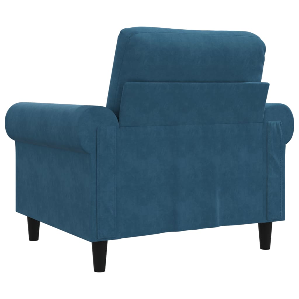 Fauteuil 60 cm fluweel blauw