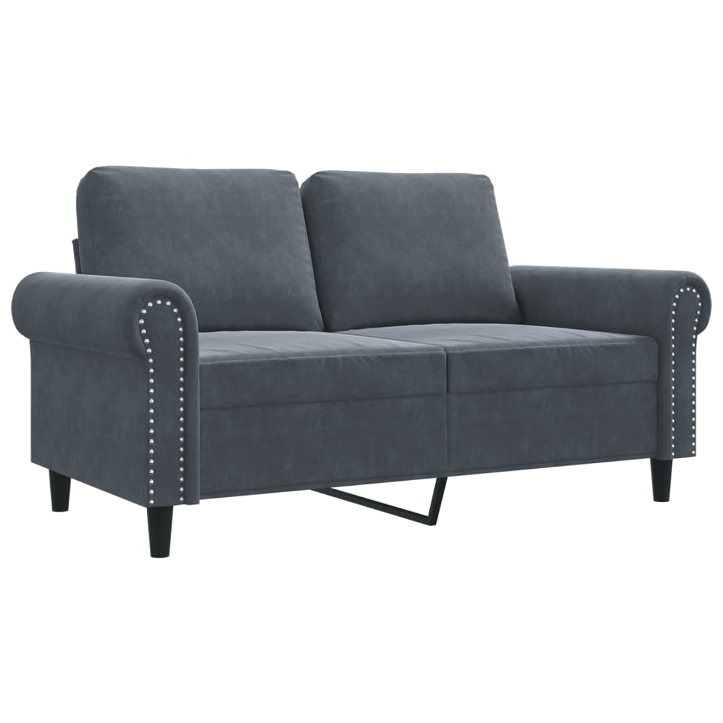 Tweezitsbank 120 cm fluweel donkergrijs