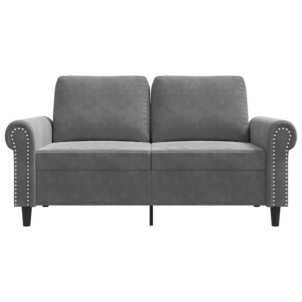 Tweezitsbank 120 cm fluweel donkergrijs