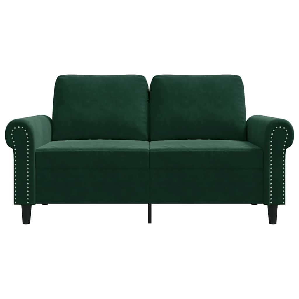 Tweezitsbank 120 cm fluweel donkergroen
