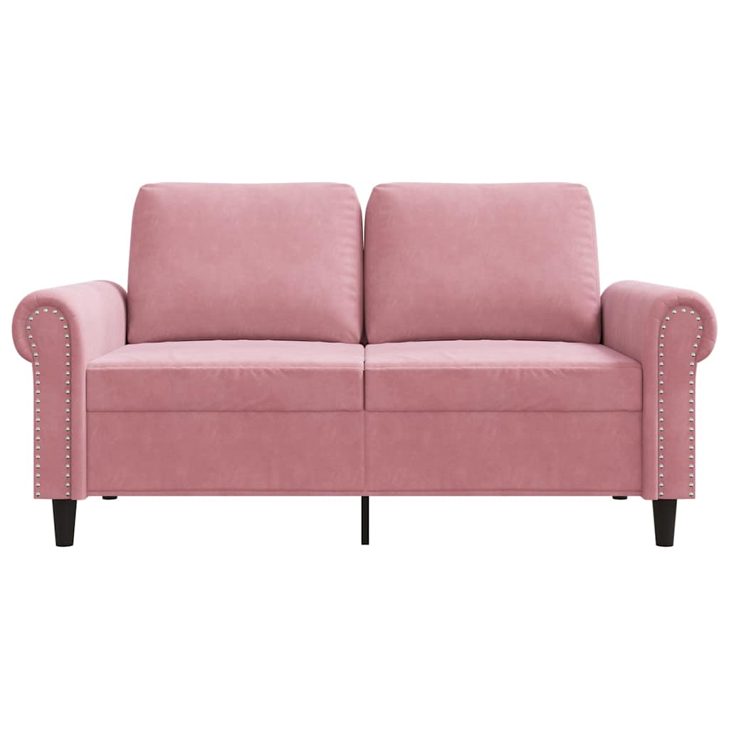 Tweezitsbank 120 cm fluweel roze