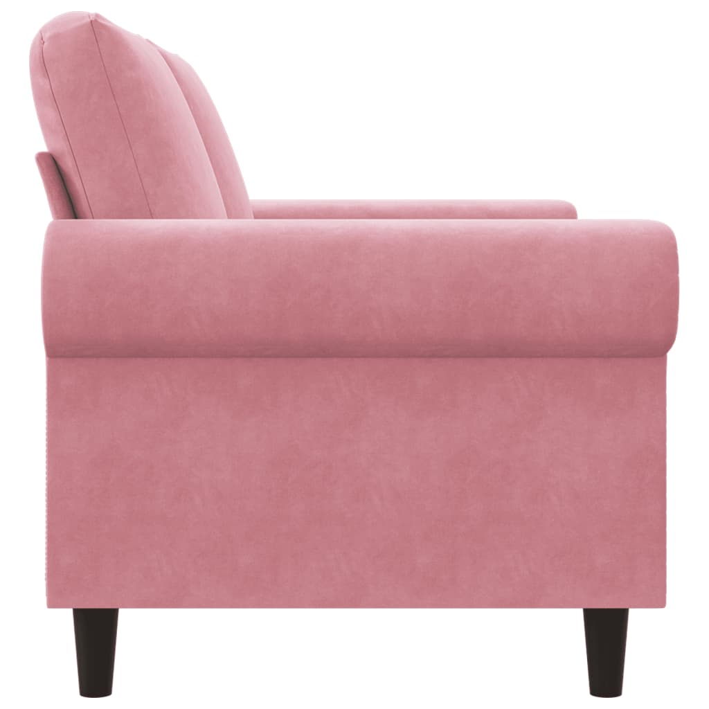 Tweezitsbank 120 cm fluweel roze