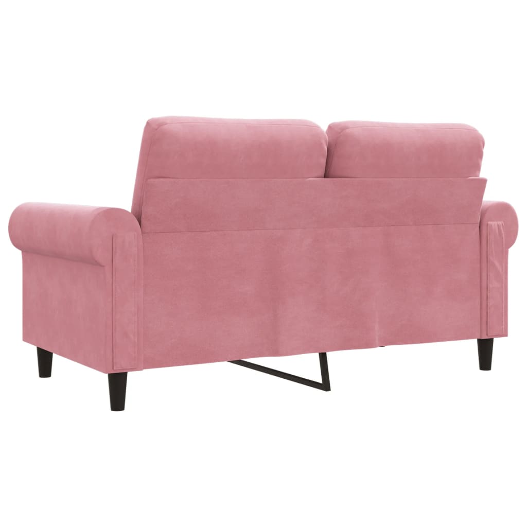 Tweezitsbank 120 cm fluweel roze