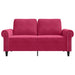 Tweezitsbank 120 cm fluweel wijnrood