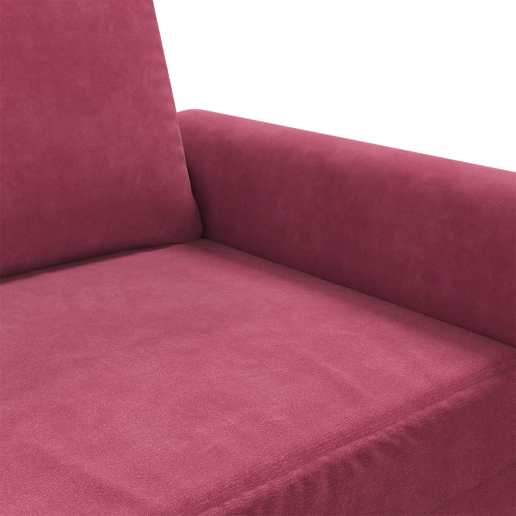 Tweezitsbank 120 cm fluweel wijnrood