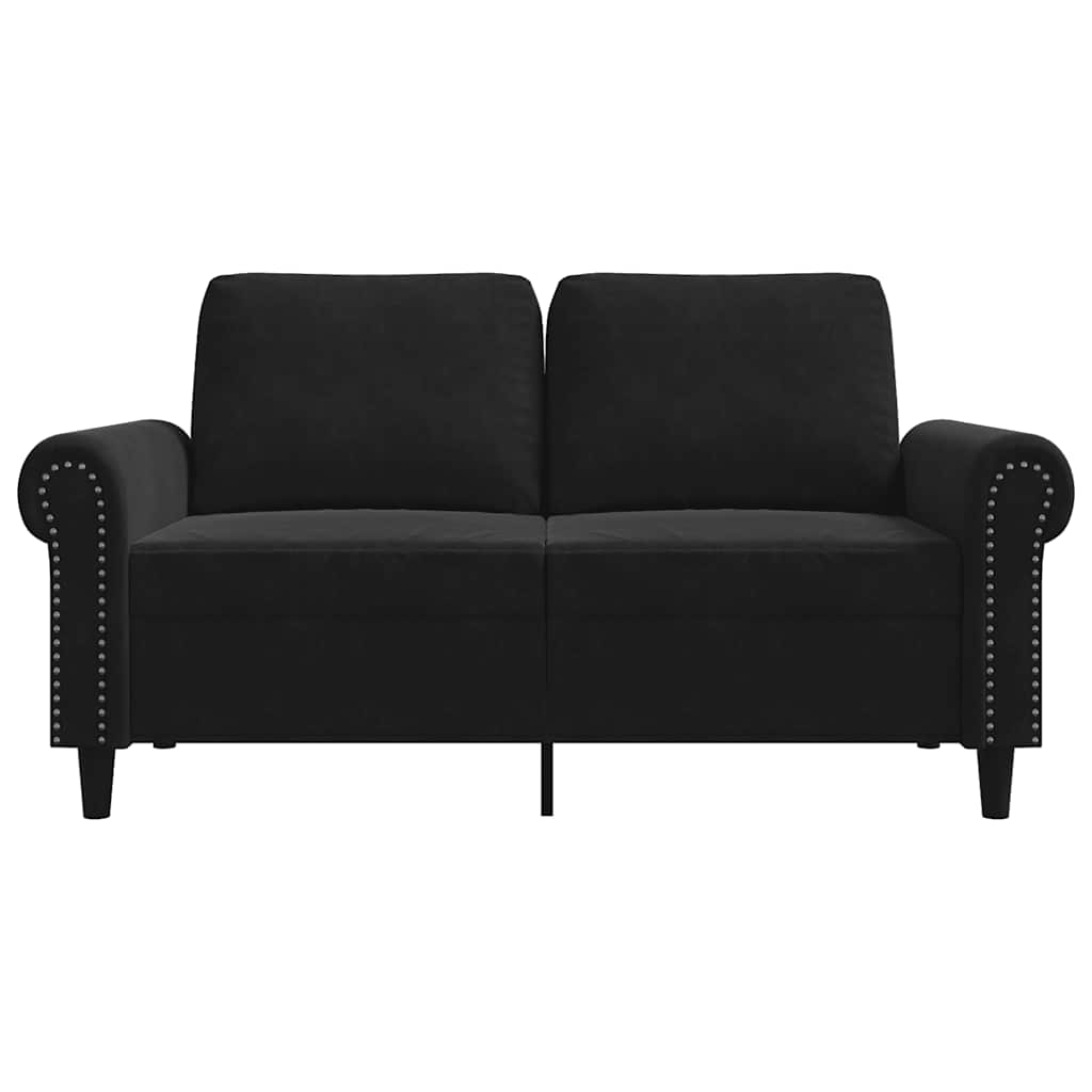 Tweezitsbank 120 cm fluweel zwart