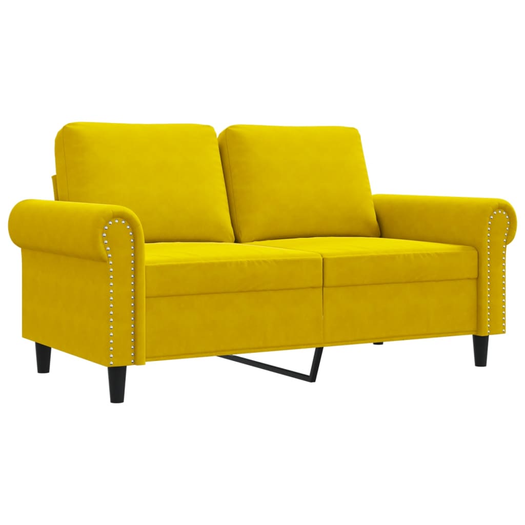 Tweezitsbank 120 cm fluweel geel