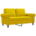 Tweezitsbank 120 cm fluweel geel