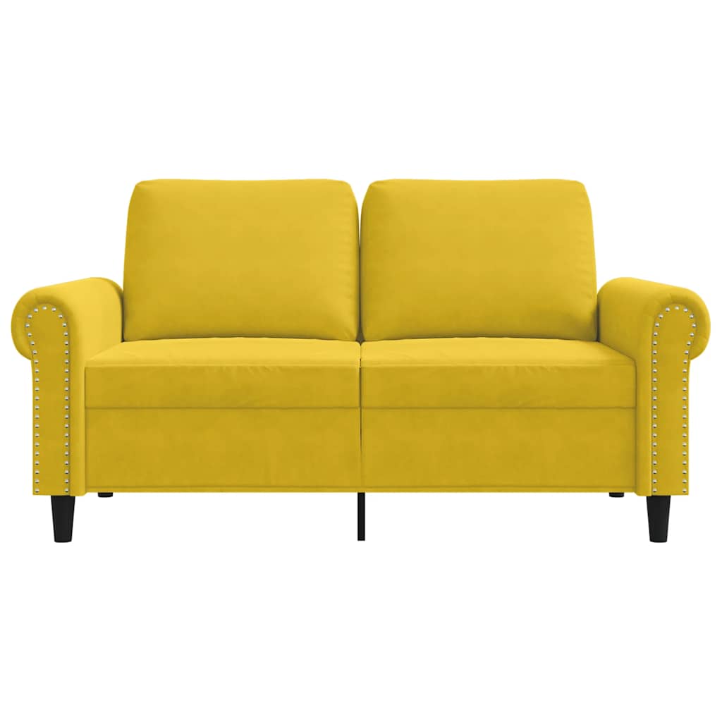 Tweezitsbank 120 cm fluweel geel