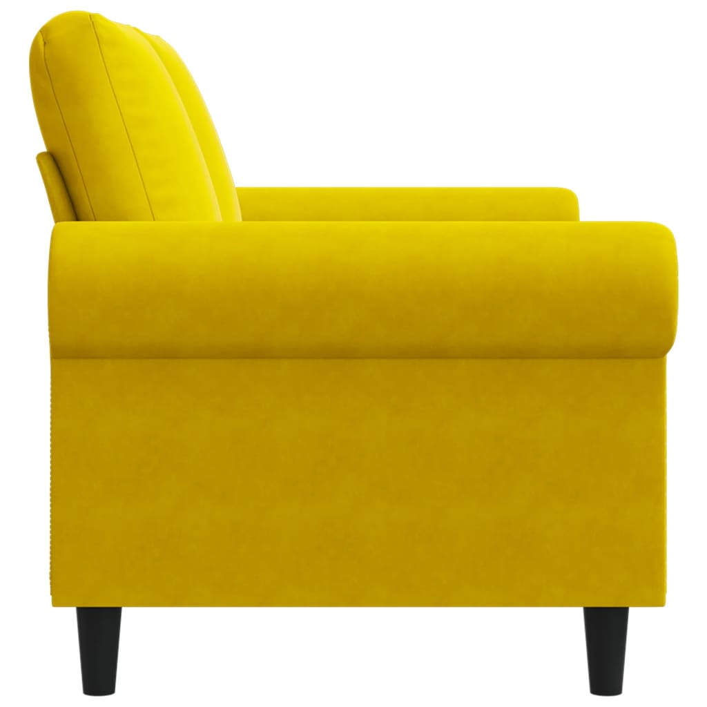 Tweezitsbank 120 cm fluweel geel