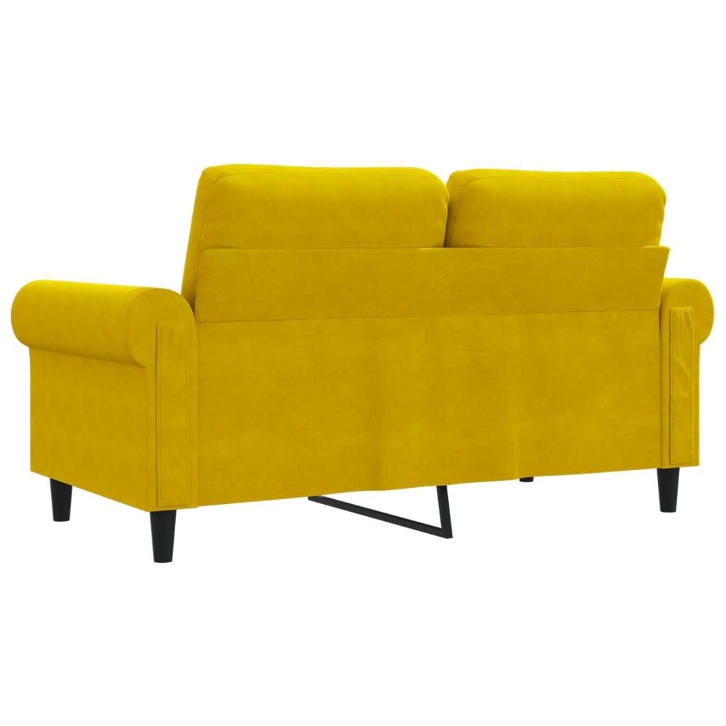 Tweezitsbank 120 cm fluweel geel
