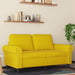 Tweezitsbank 120 cm fluweel geel