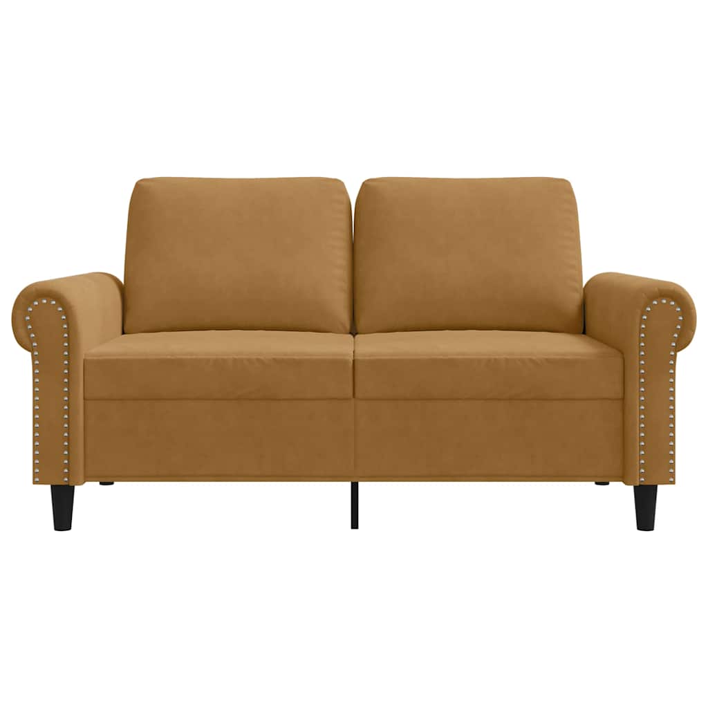 Tweezitsbank 120 cm fluweel bruin