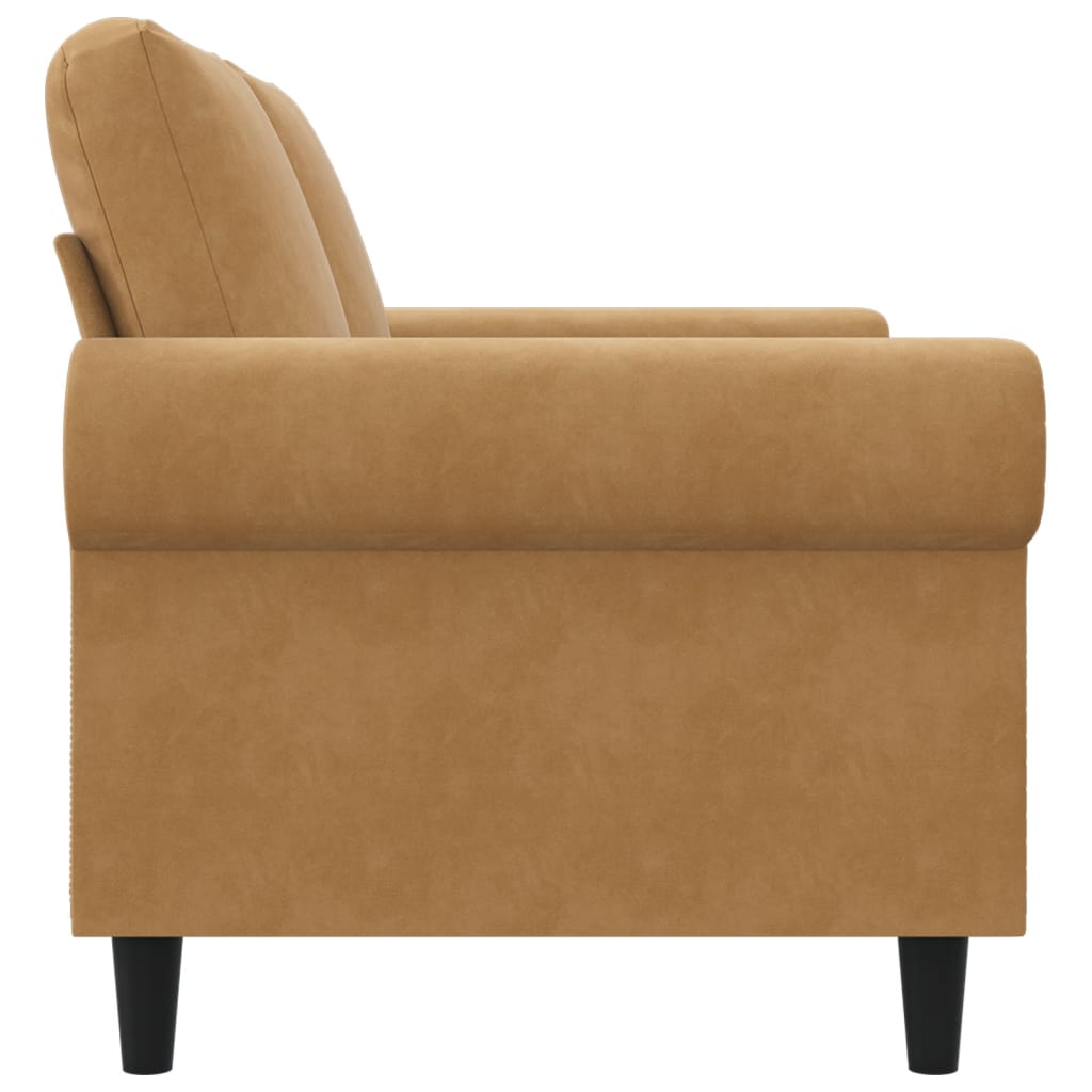 Tweezitsbank 120 cm fluweel bruin