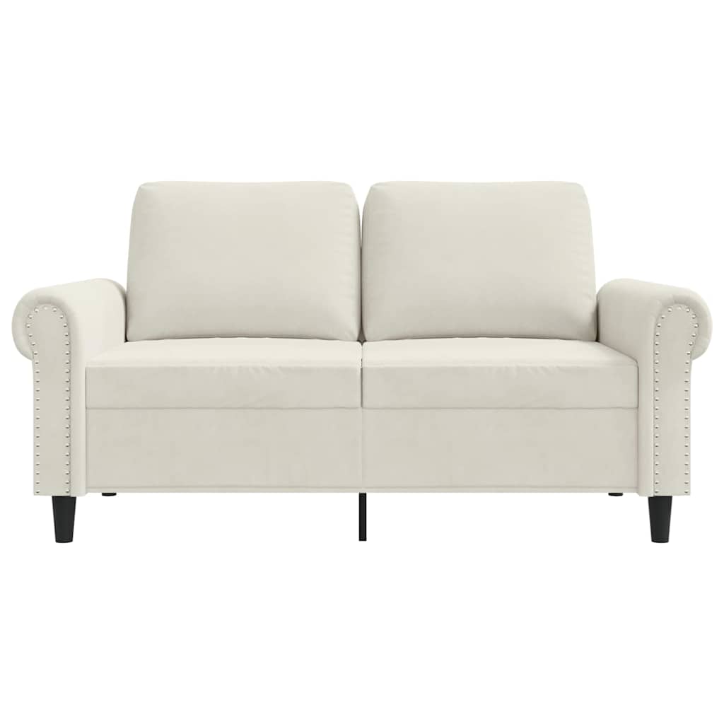Tweezitsbank 120 cm fluweel crèmekleurig