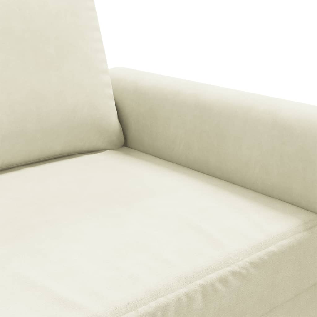 Tweezitsbank 120 cm fluweel crèmekleurig