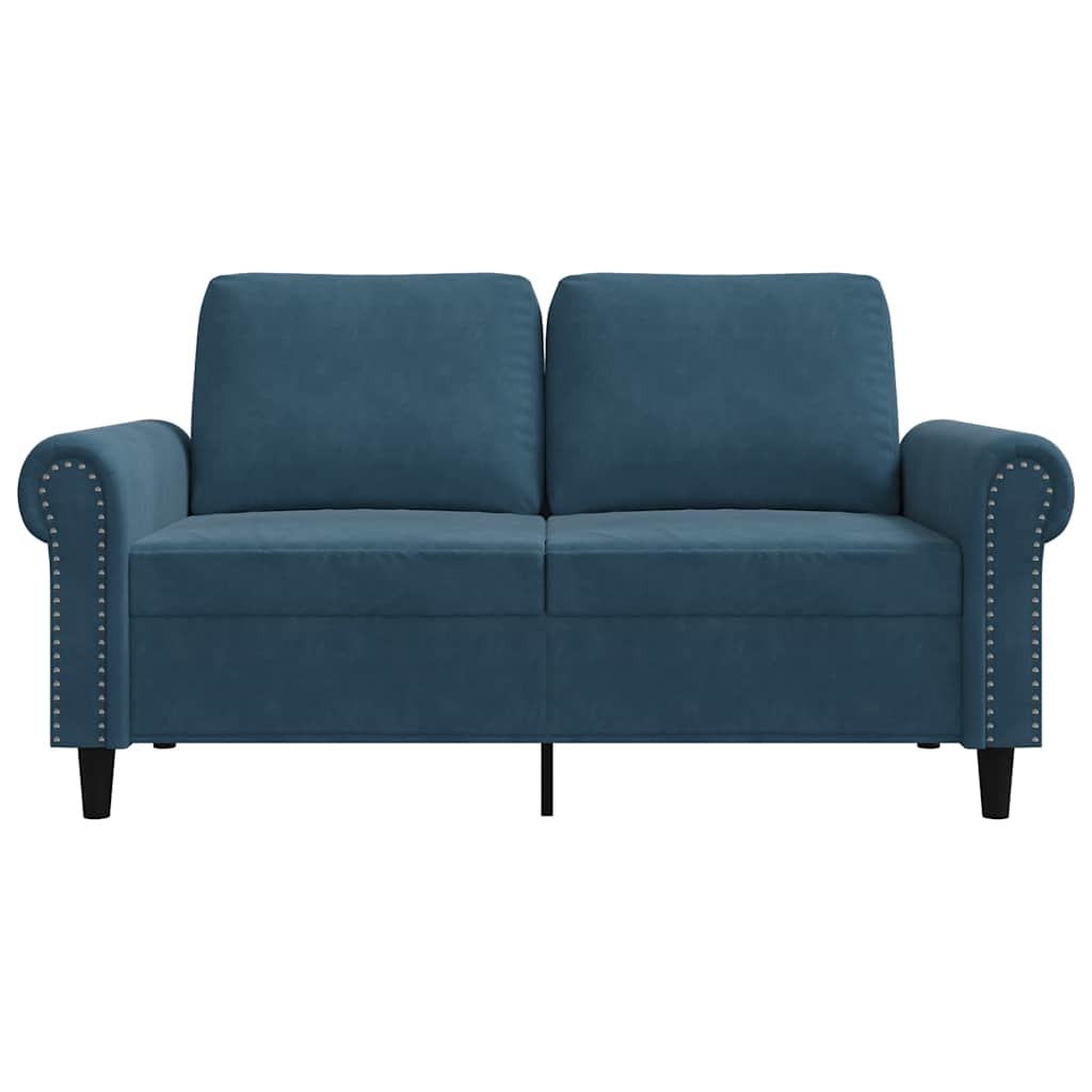 Tweezitsbank 120 cm fluweel blauw