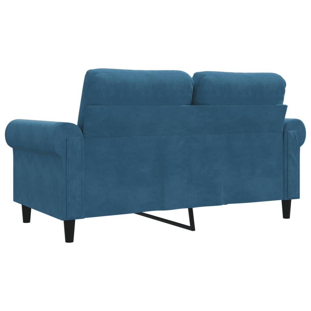 Tweezitsbank 120 cm fluweel blauw