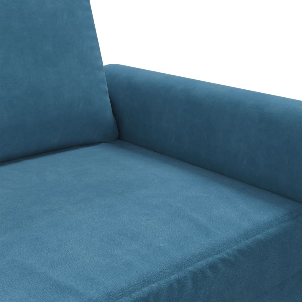 Tweezitsbank 120 cm fluweel blauw