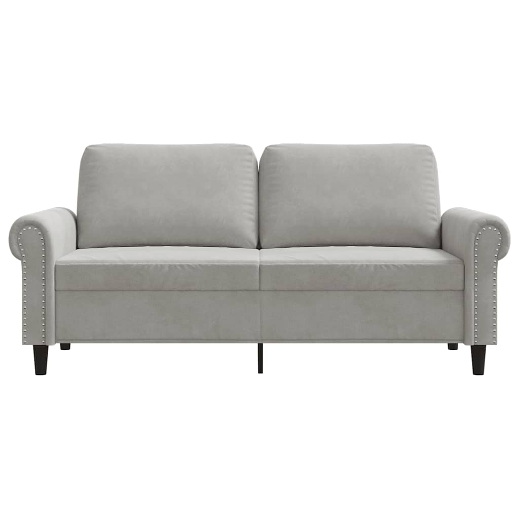 Tweezitsbank 140 cm fluweel lichtgrijs