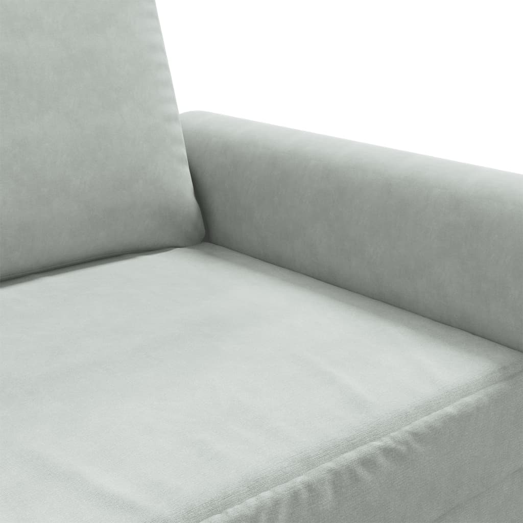 Tweezitsbank 140 cm fluweel lichtgrijs