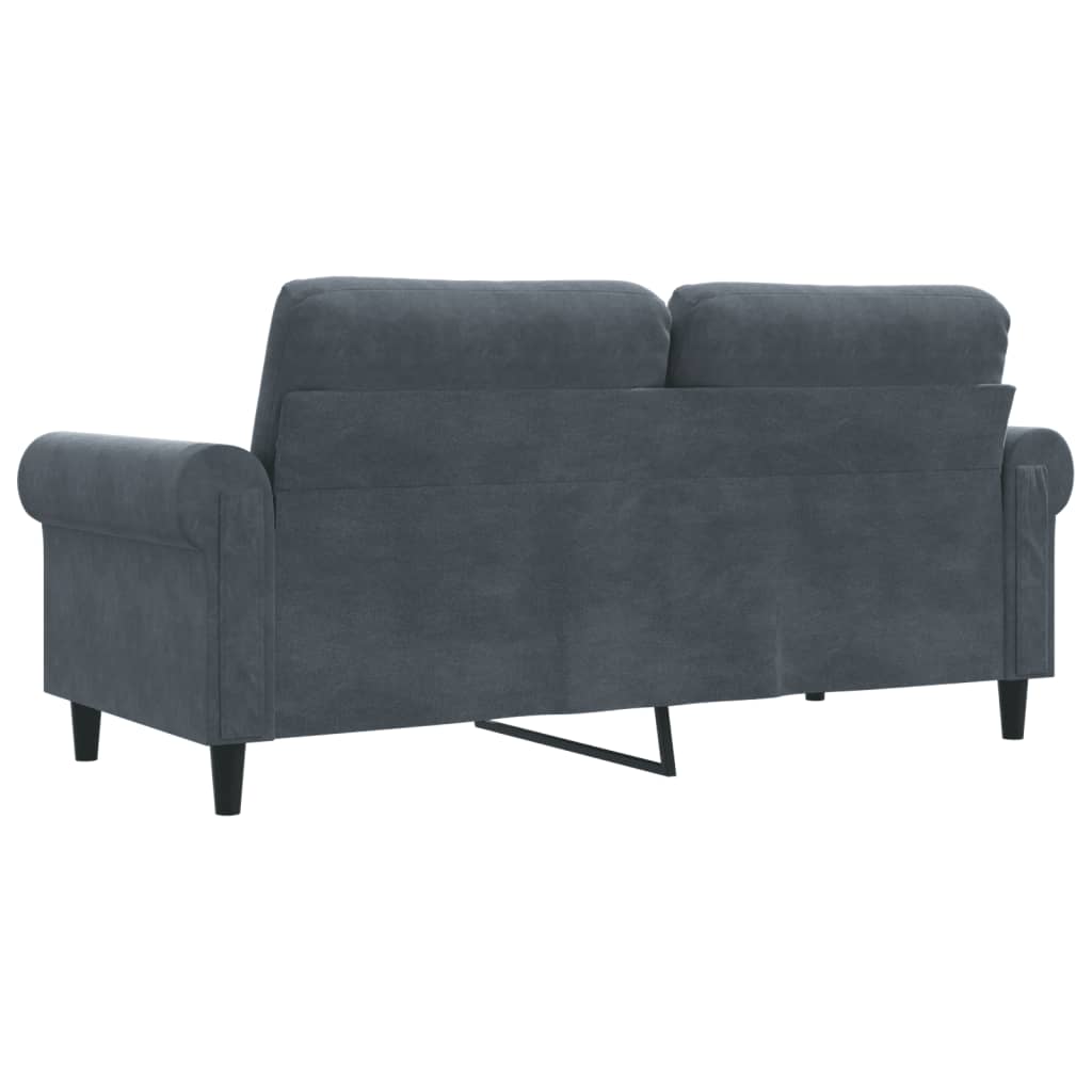 Tweezitsbank 140 cm fluweel donkergrijs