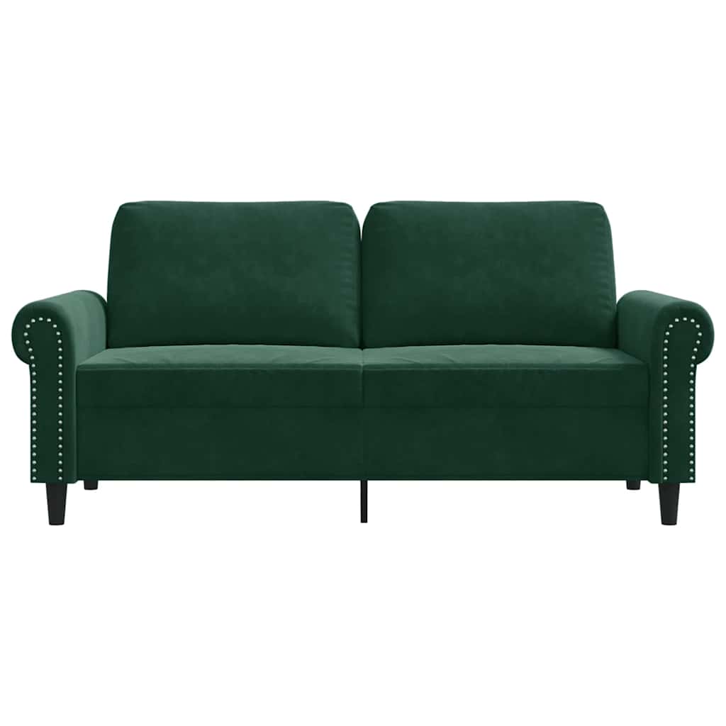 Tweezitsbank 140 cm fluweel donkergroen