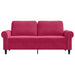 Tweezitsbank 140 cm fluweel wijnrood