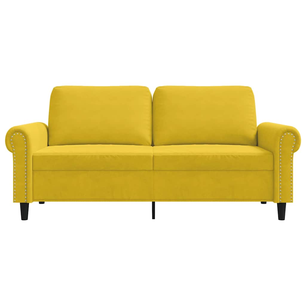 Tweezitsbank 140 cm fluweel geel