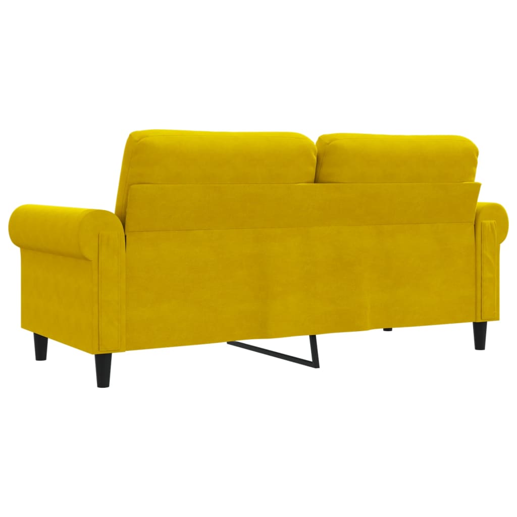 Tweezitsbank 140 cm fluweel geel