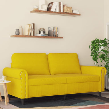 Tweezitsbank 140 cm fluweel geel